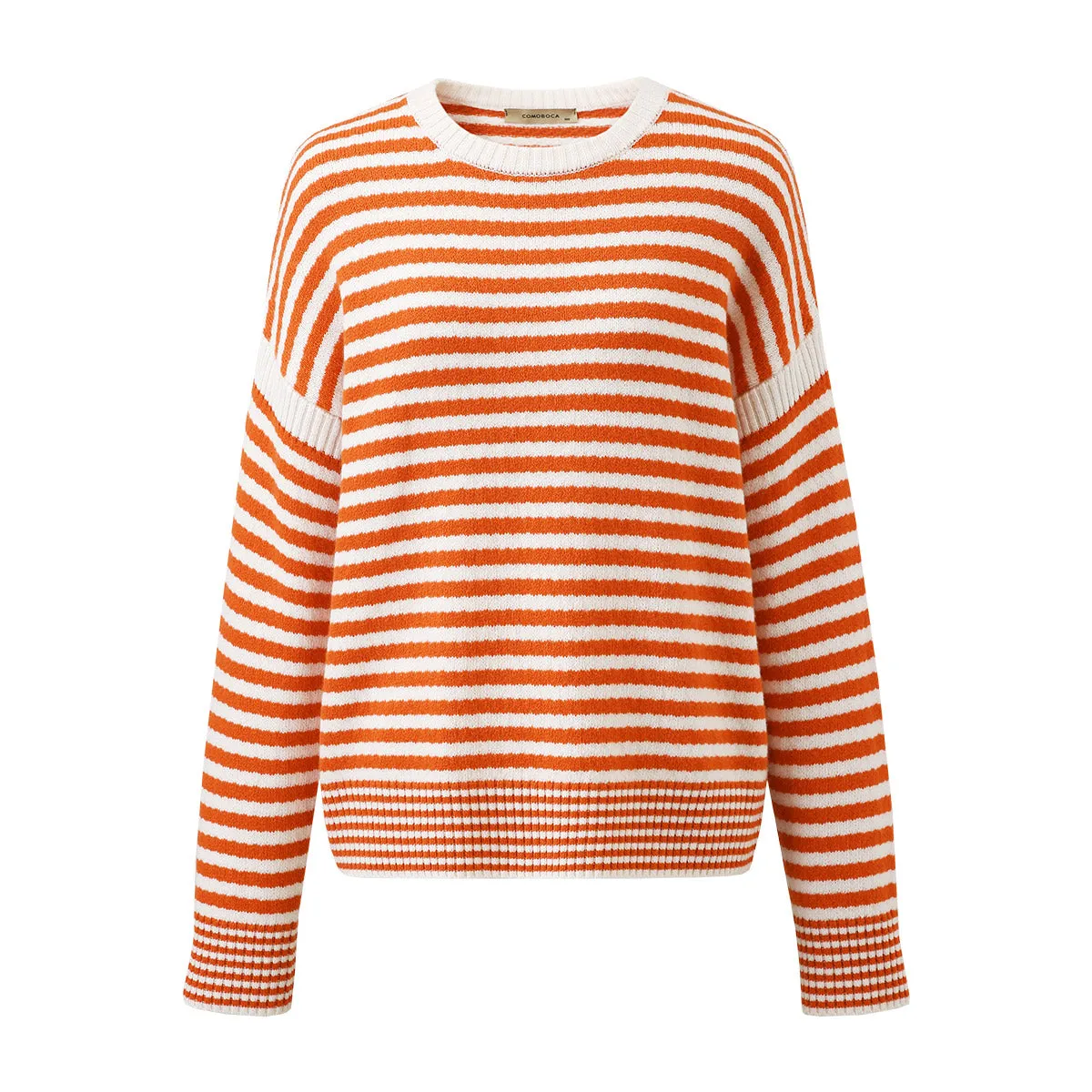 100% Wool Women's Striped Knit Pullover Sweater sold by COMOBOCA product image thumbnail 5