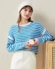100% Wool Women's Striped Knit Pullover Sweater sold by COMOBOCA