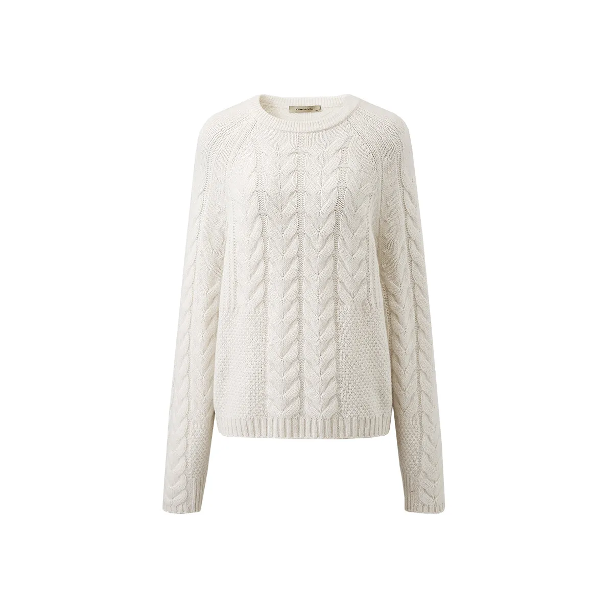 100% Wool Women's Cozy Cable Knit Sweater sold by COMOBOCA product image thumbnail 5