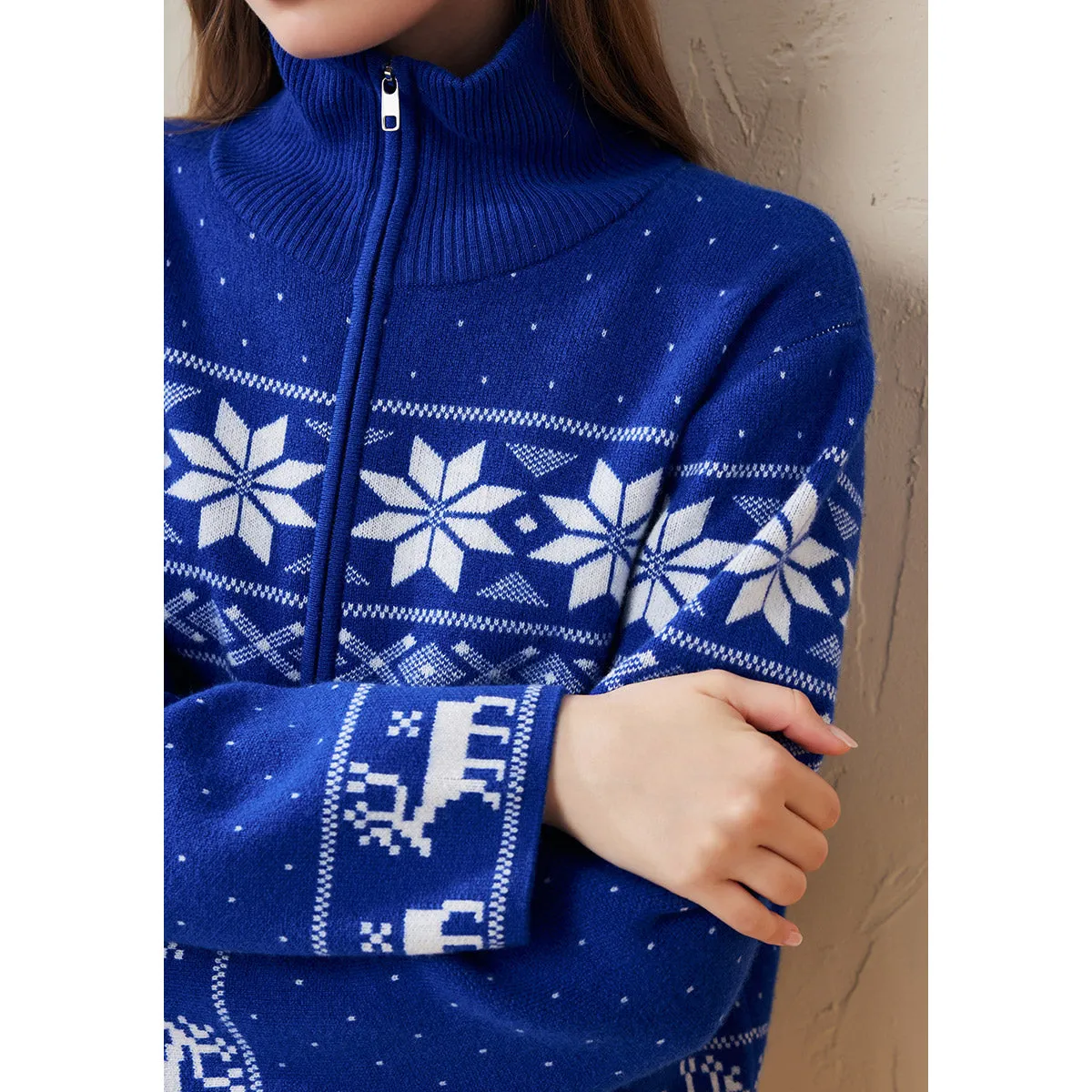 100% Wool Women's Winter Wonderland Knit Cardigan sold by COMOBOCA product image thumbnail 5