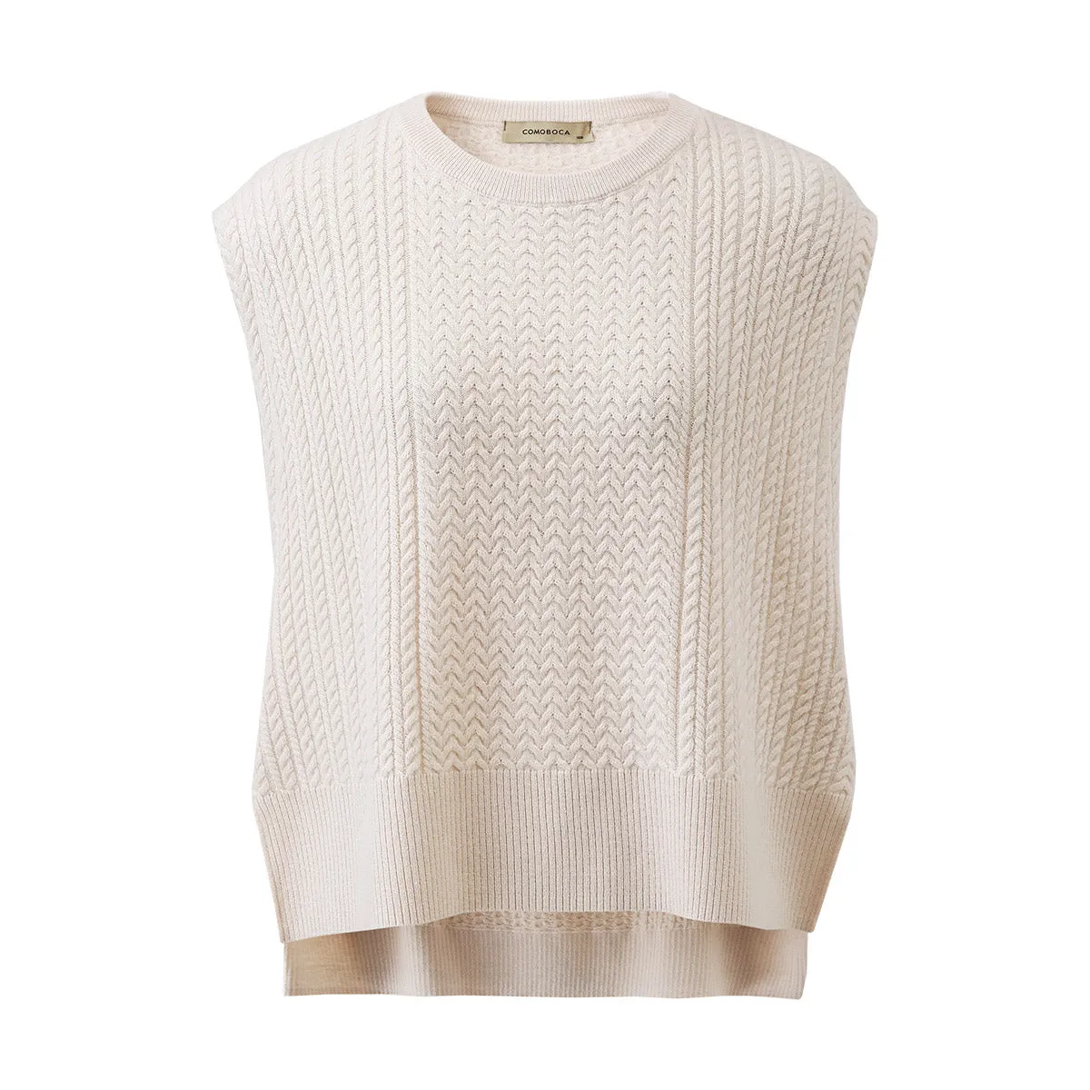 100% Wool Women's Knit Sleeveless Sweater Vest sold by CB Cashmere product image thumbnail 5