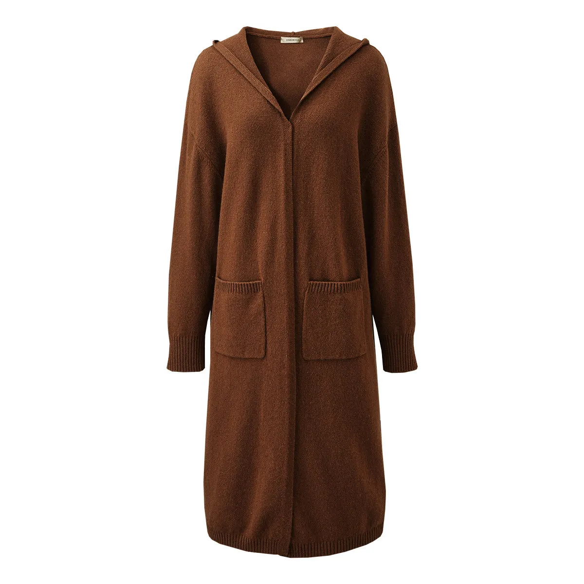 100% Wool Cozy Long Hooded Coat with Pockets sold by COMOBOCA product image thumbnail 4
