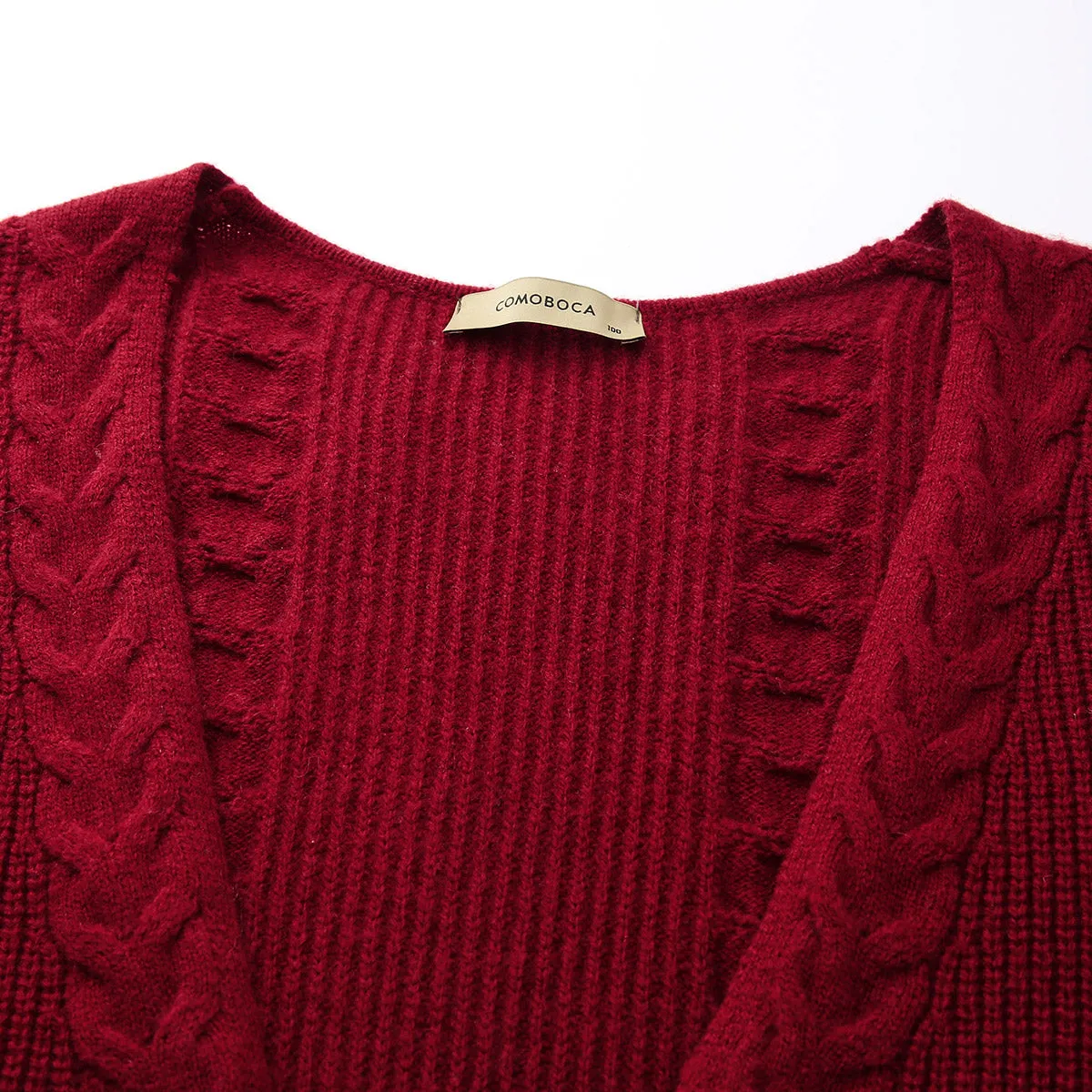 100% Wool Women's Cozy Cable Knit Long Coat sold by CB Cashmere product image thumbnail 4