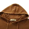 100% Wool Sweater Women's Knit Hoodie with Cable Sleeve Details sold by COMOBOCA