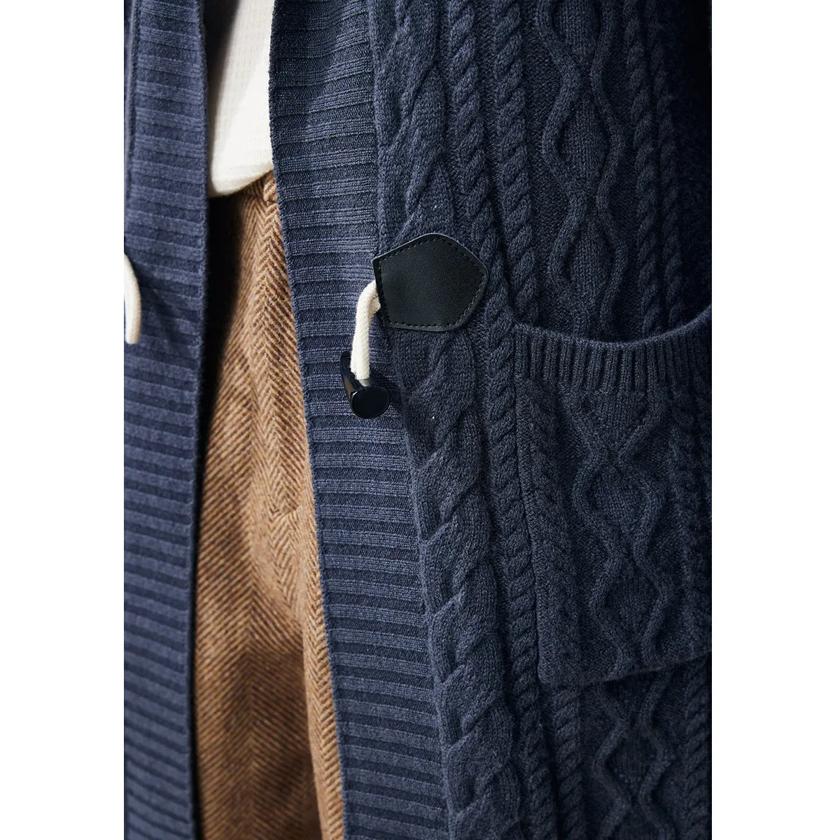 100% Wool Women's Toggle Closure Cable Knit Coat sold by COMOBOCA product image thumbnail 5