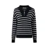 100% Cashmere Women's Striped Zip Collar Knit Sweater sold by COMOBOCA