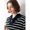 100% Cashmere Women's Striped Zip Collar Knit Sweater sold by COMOBOCA