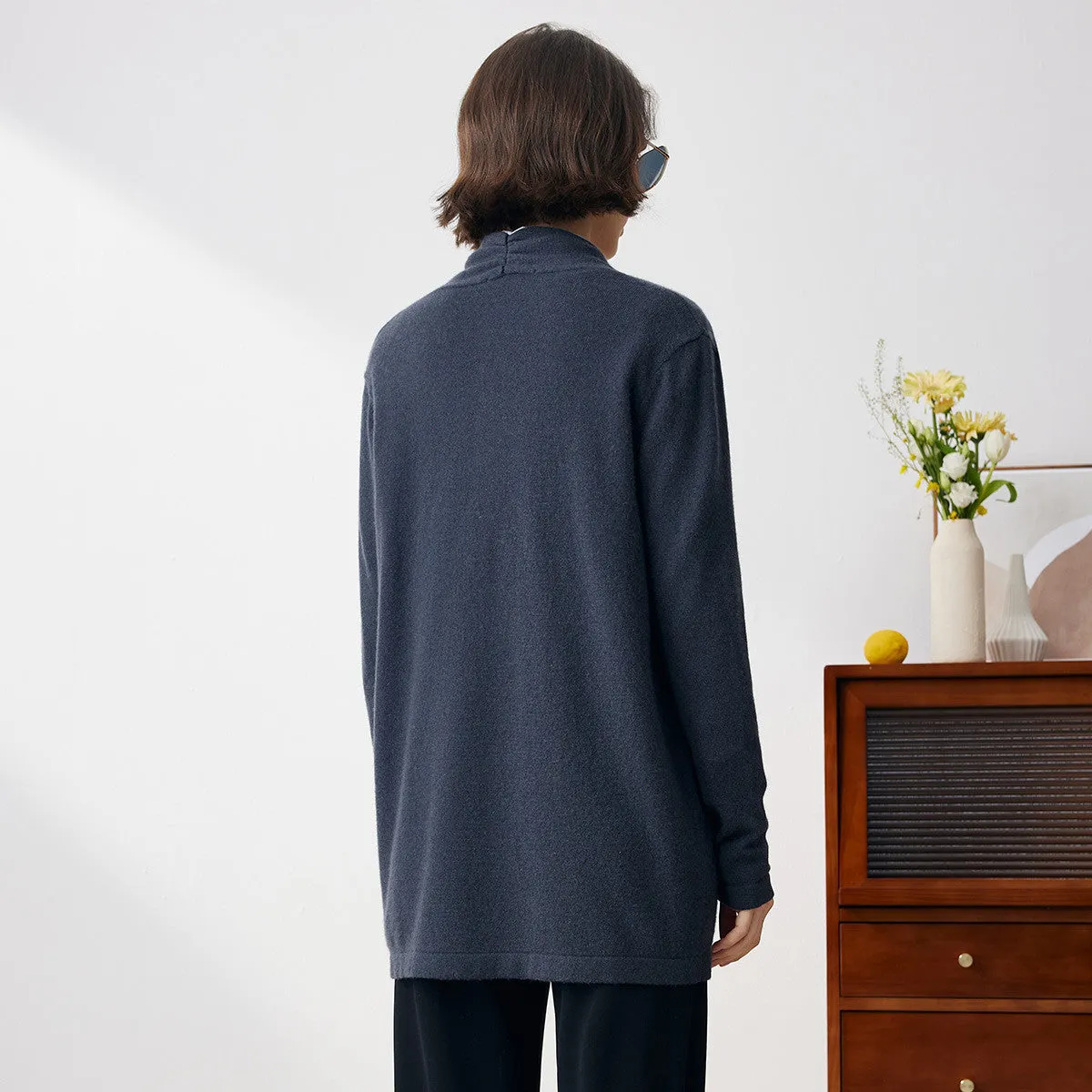 100% Cashmere Women's Leather Buckle Knit Coat sold by COMOBOCA product image thumbnail 3