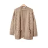 100% Cashmere Cable Knit Tie Coat sold by COMOBOCA
