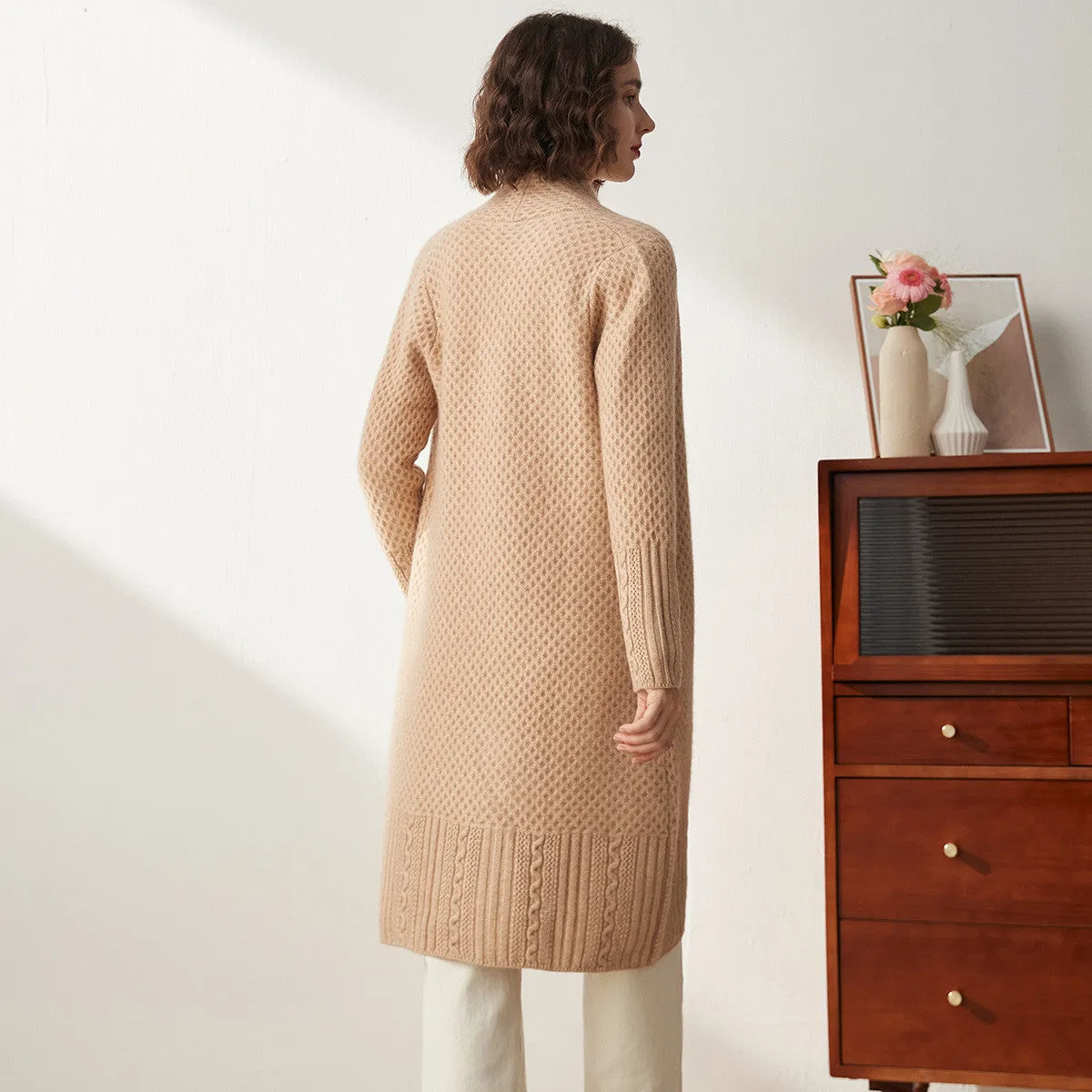 100% Cashmere Women's Knit Cardigan Coat sold by COMOBOCA product image thumbnail 2