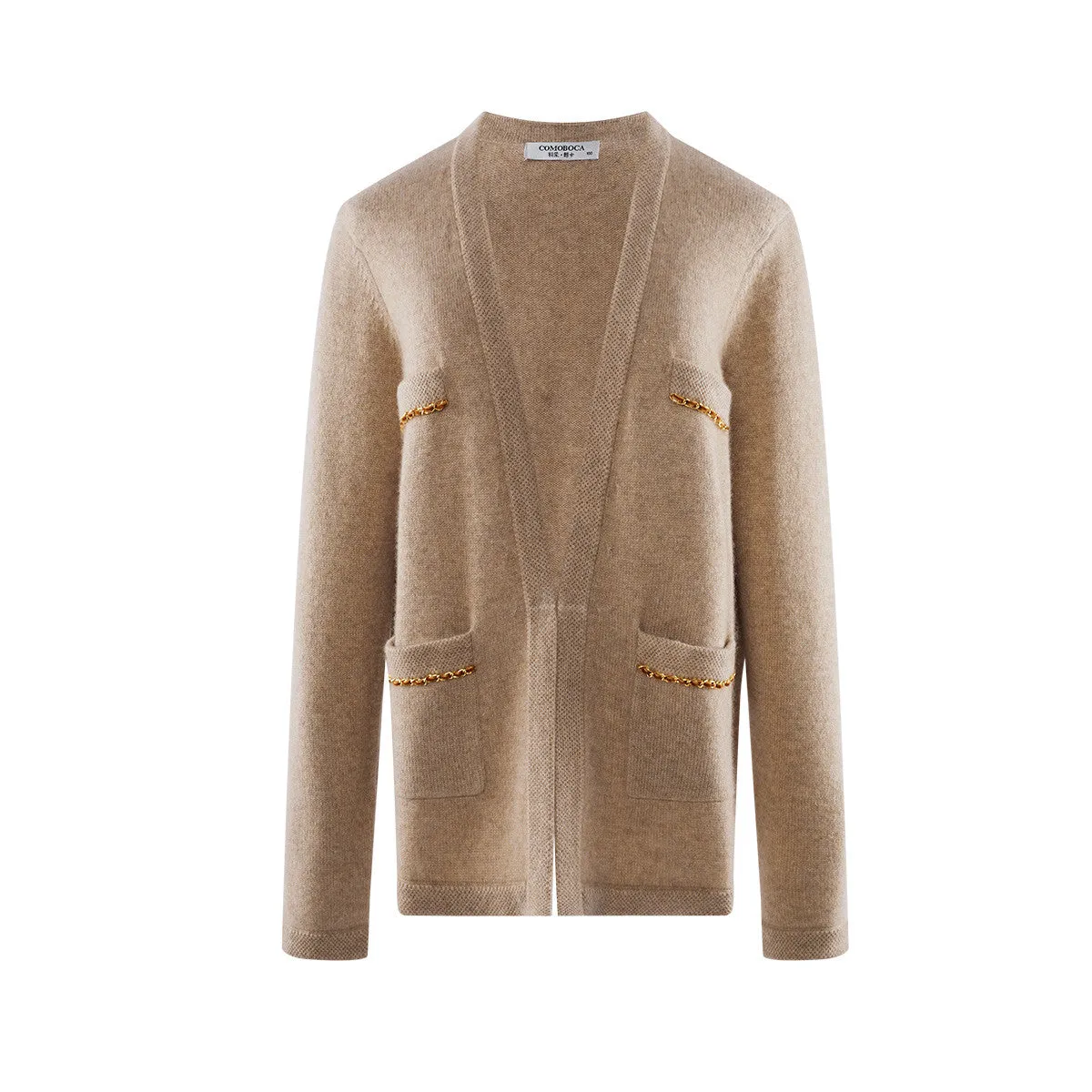 100% Cashmere Loose V-Neck Knitted Cardigan sold by COMOBOCA product image thumbnail 4