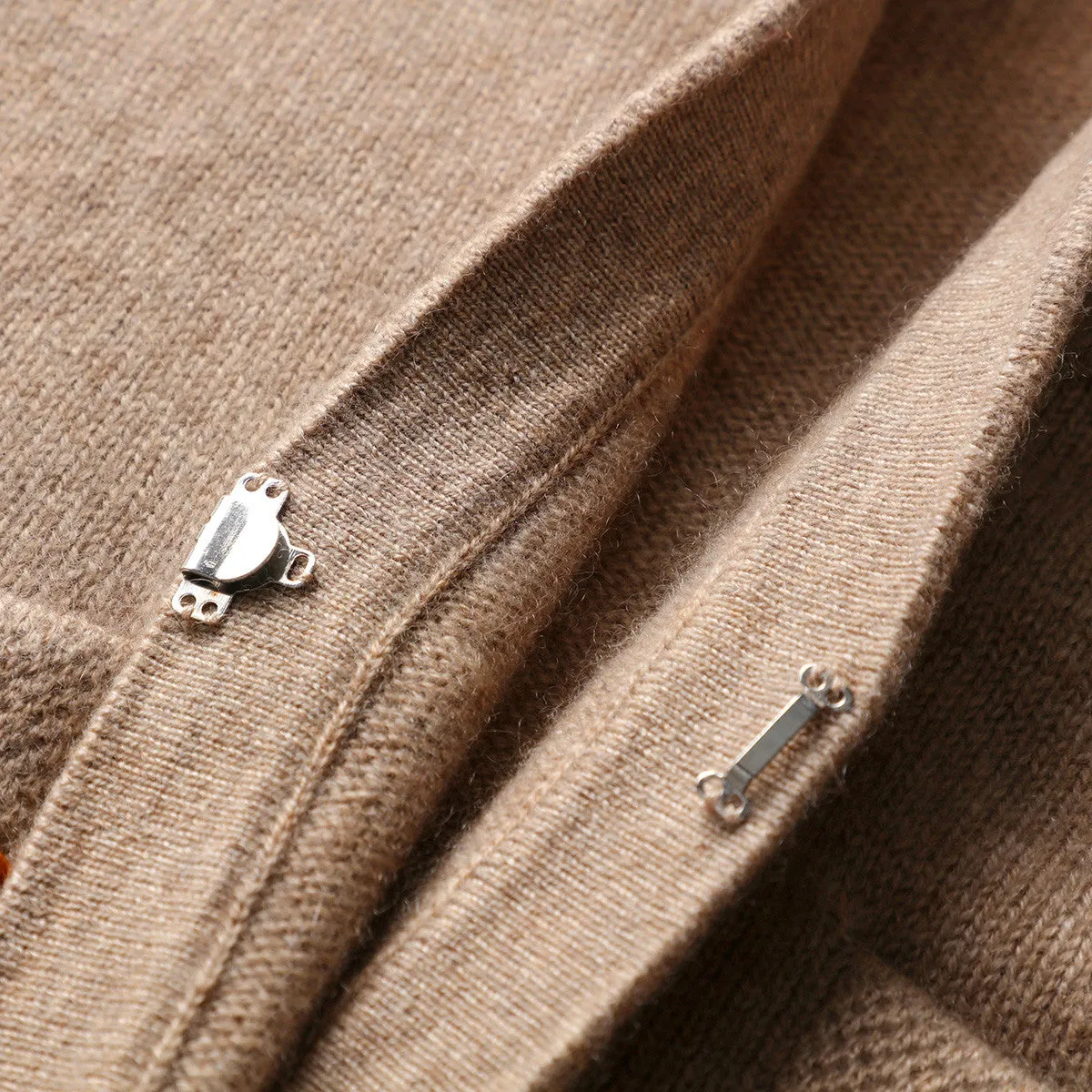 100% Cashmere Loose V-Neck Knitted Cardigan sold by COMOBOCA product image thumbnail 5