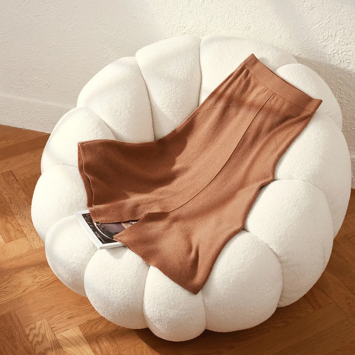 100% Cashmere Women's Split Knit Pencil Skirt sold by CB Cashmere product image thumbnail 2