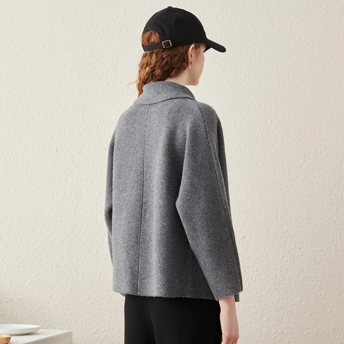 100% Wool Women's Loose Knit Blazer Coat sold by COMOBOCA product image thumbnail 3