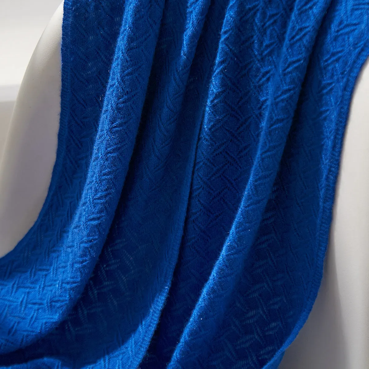 100% Cashmere Solid Color Knit Scarf sold by COMOBOCA product image thumbnail 4