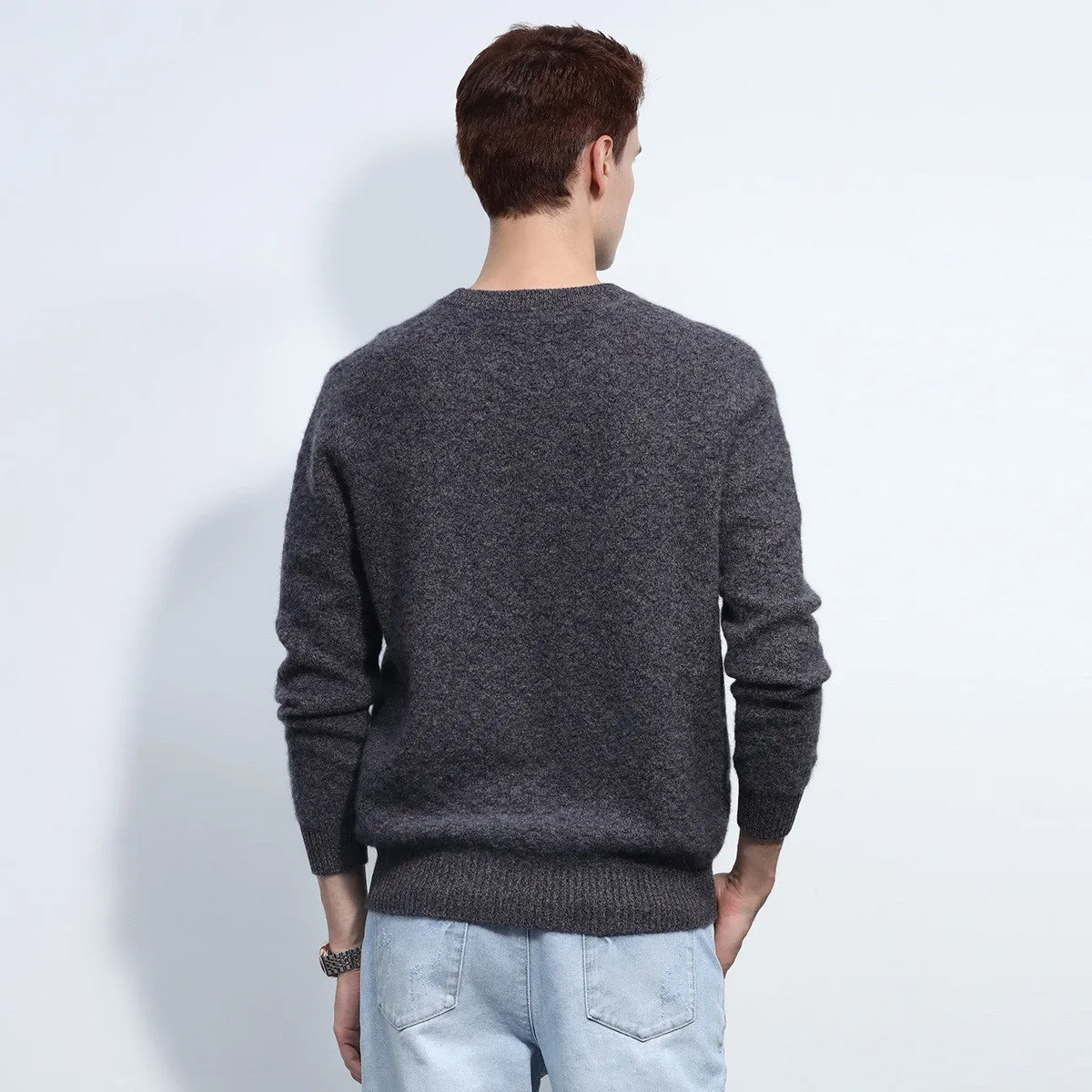 100% Cashmere Mens Ribbed Textured Sweater sold by COMOBOCA product image thumbnail 3