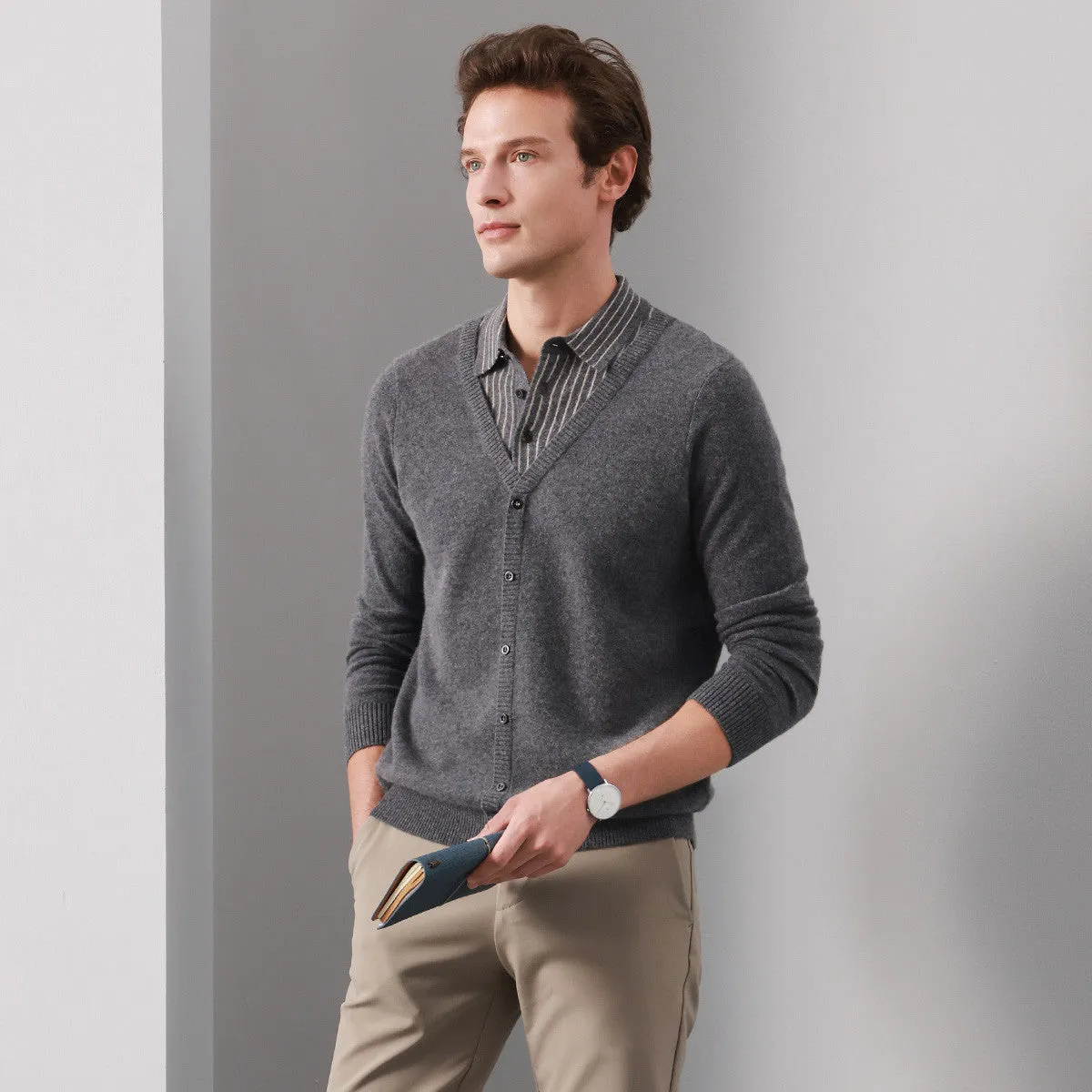 100% Cashmere Mens Faux Two-Piece Sweater sold by COMOBOCA