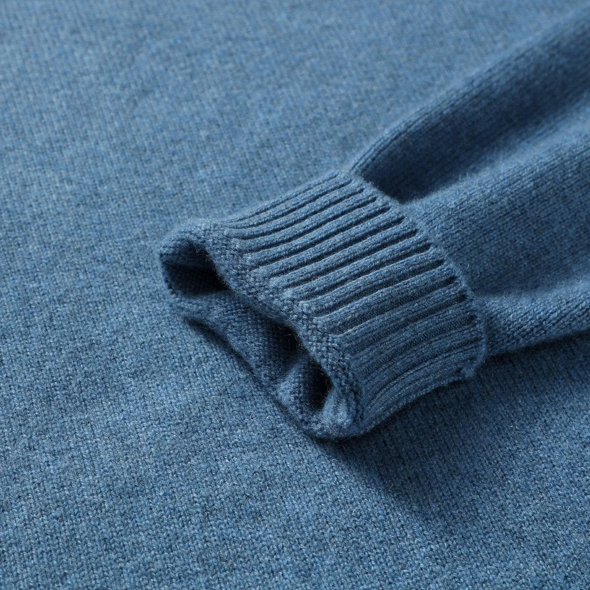 100% Cashmere Men's Ribbed Mock Neck Sweater sold by COMOBOCA product image thumbnail 5