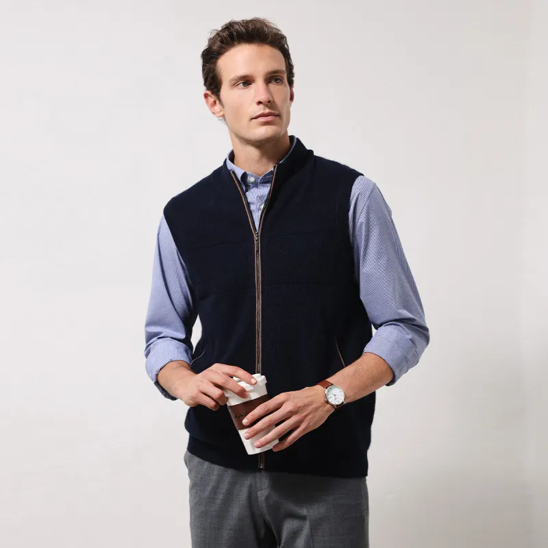 100% Cashmere Mens Zipper Mock Neck Vest sold by COMOBOCA