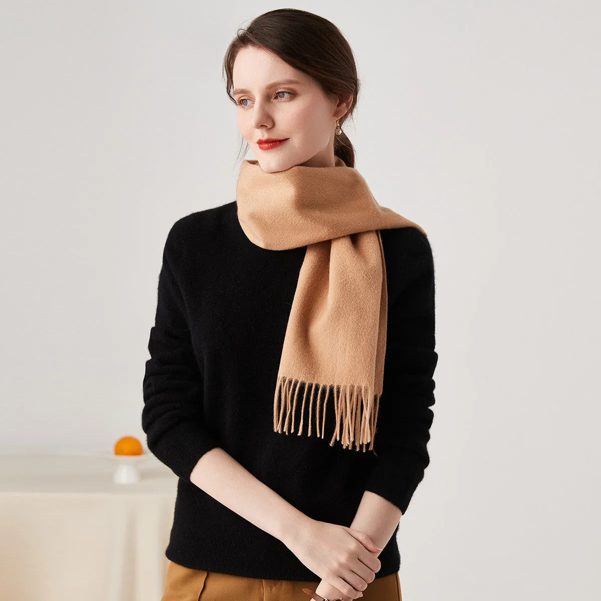 100% Cashmere Plain Scarf sold by COMOBOCA product image thumbnail 4