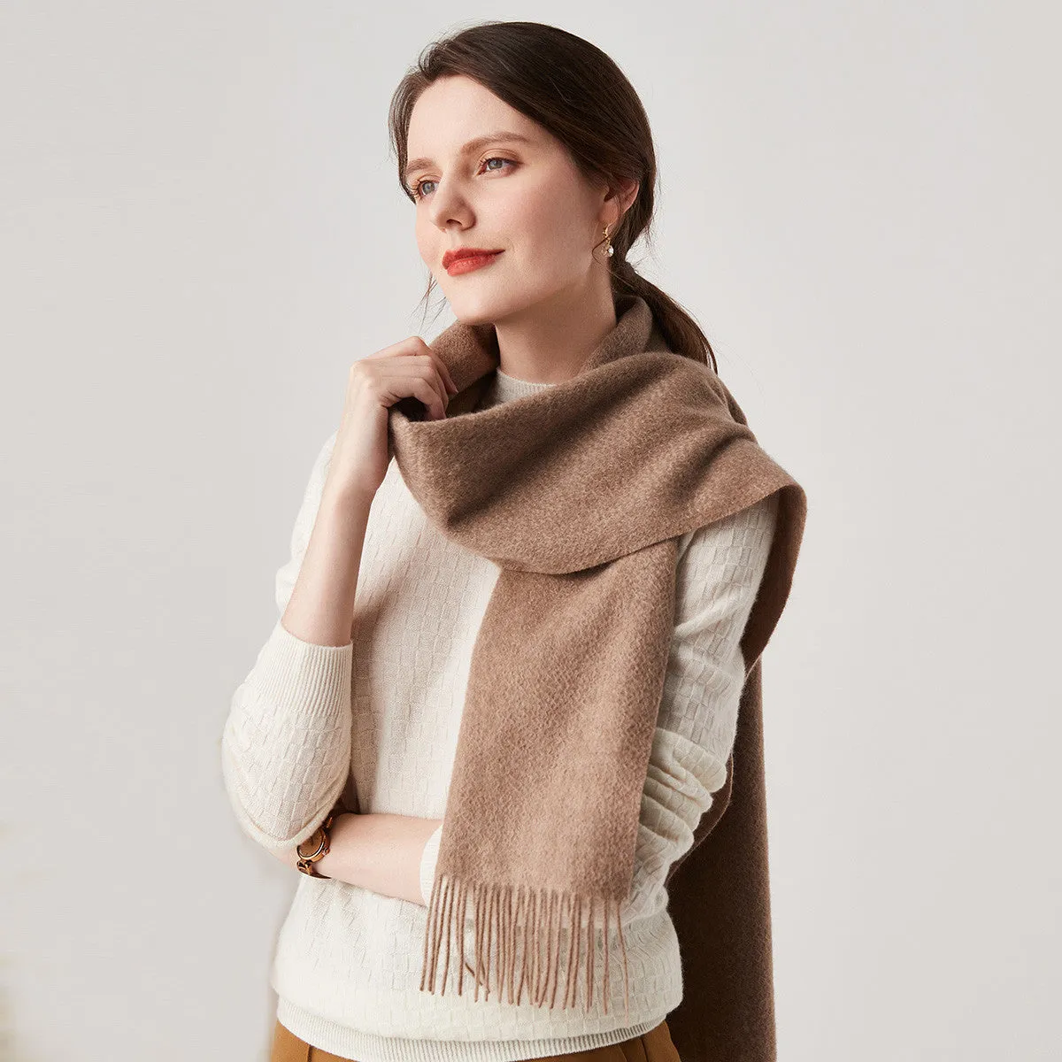 100% Cashmere Plain Scarf sold by COMOBOCA product image thumbnail 3