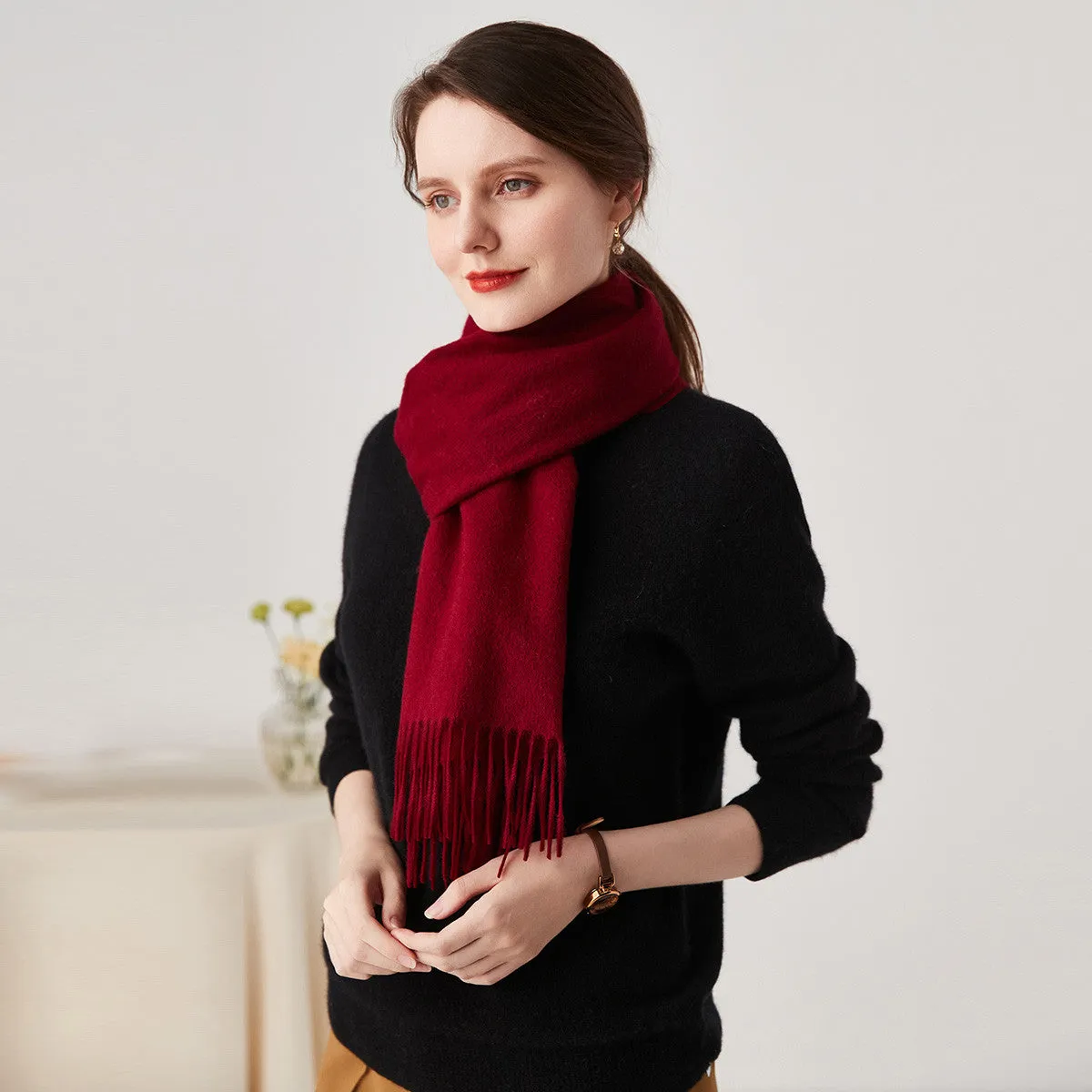 100% Cashmere Plain Scarf sold by COMOBOCA product image thumbnail 5