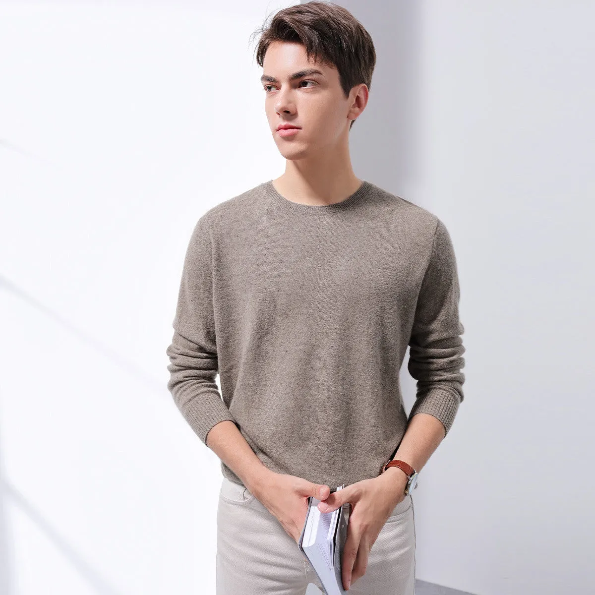 100% Cashmere Men's Round Neck Sweater sold by COMOBOCA product image thumbnail 2