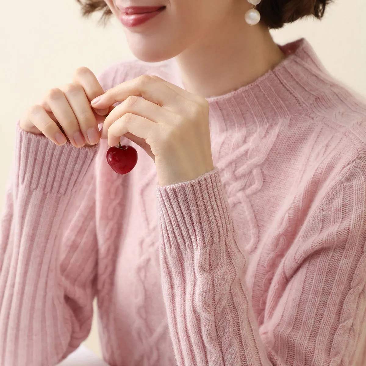 100% Cashmere Women's Mock Neck Knit Sweater sold by COMOBOCA product image thumbnail 5