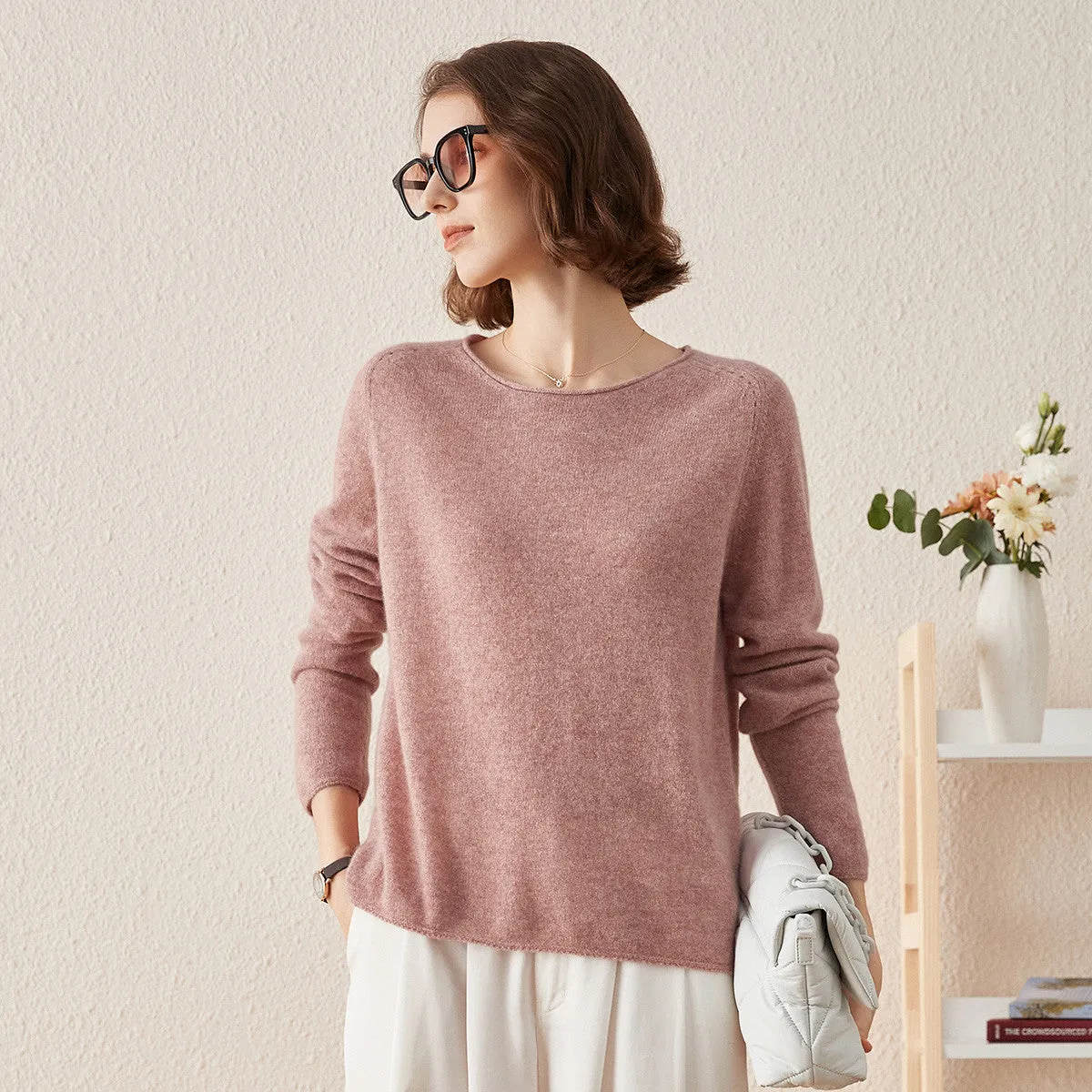 100% Cashmere Women's Loose Knit Sweater sold by COMOBOCA product image thumbnail 4