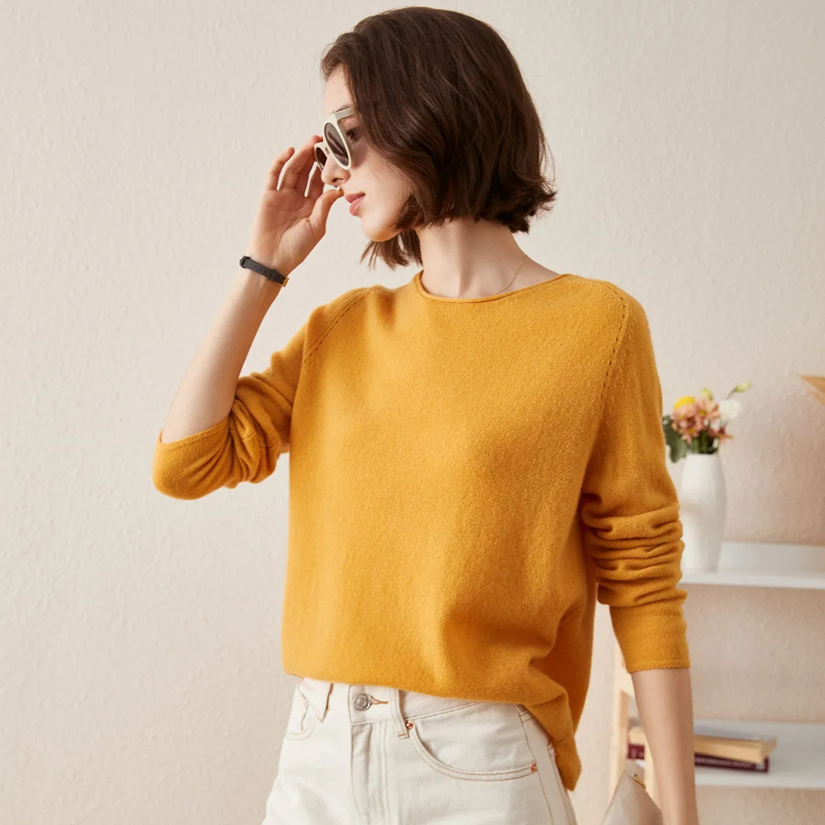 100% Cashmere Women's Loose Knit Sweater sold by COMOBOCA product image thumbnail 2