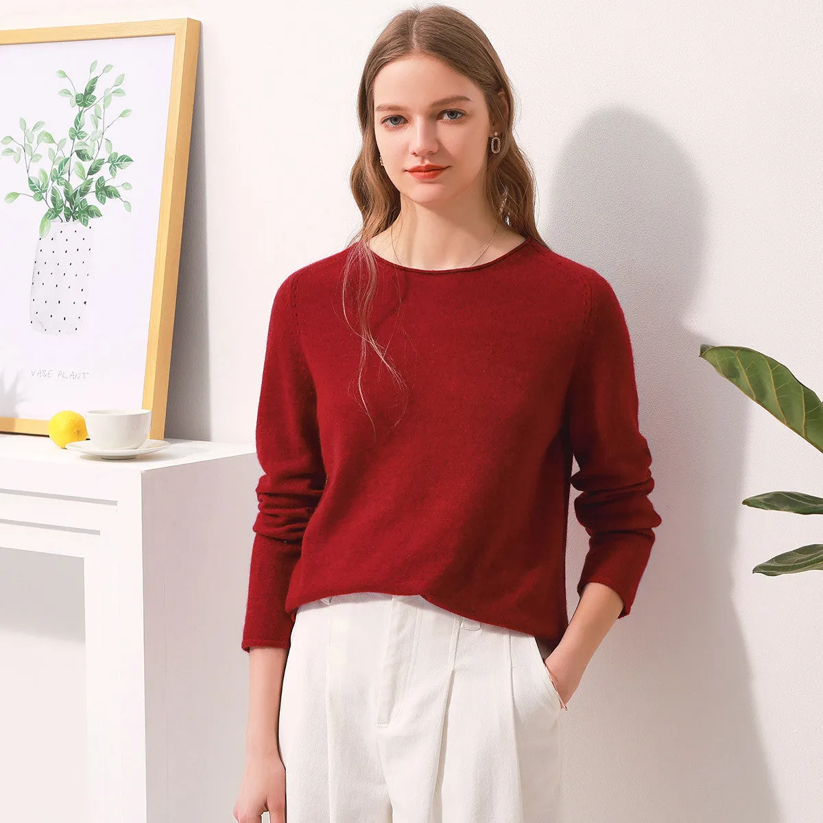 100% Cashmere Women's Loose Knit Sweater sold by COMOBOCA