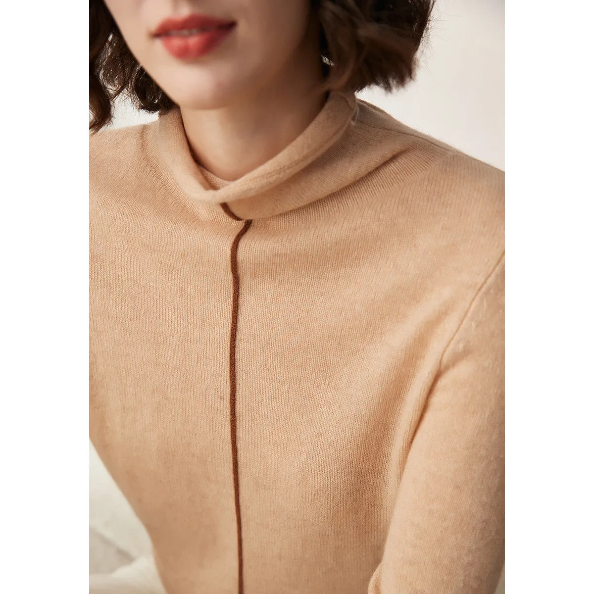 100% Cashmere Turtleneck Base Knit Sweater sold by COMOBOCA product image thumbnail 5