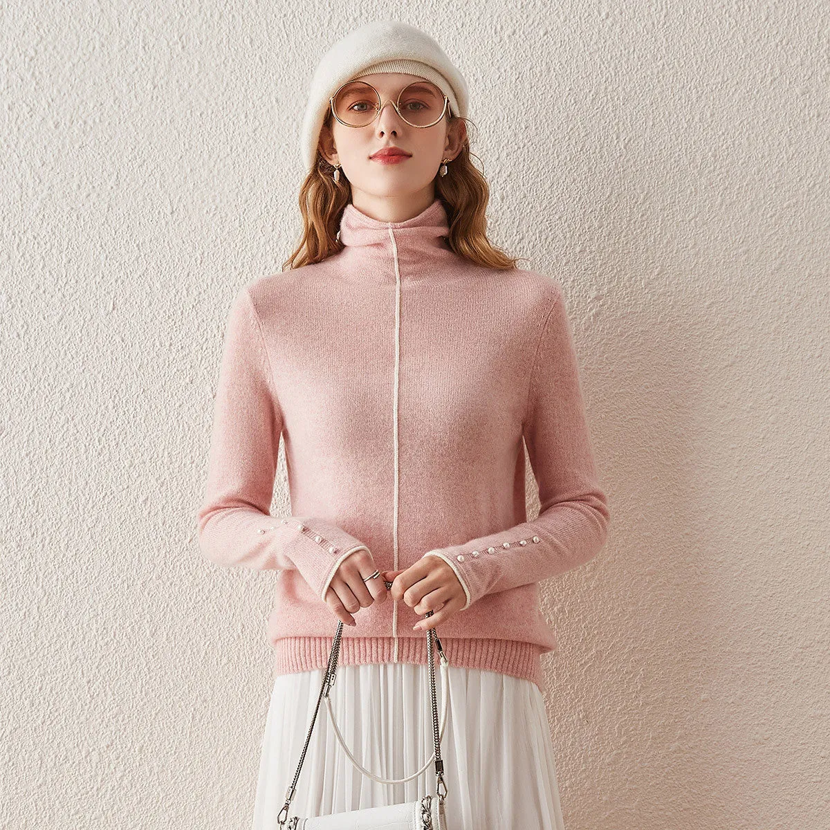 100% Cashmere Turtleneck Base Knit Sweater sold by COMOBOCA product image thumbnail 2