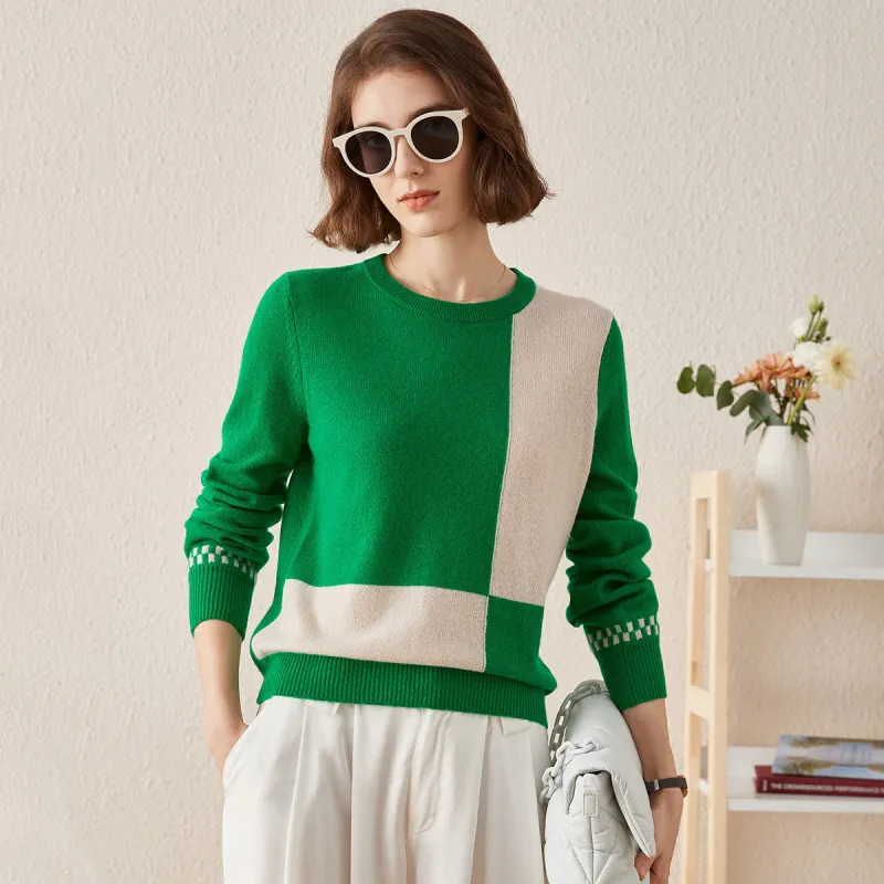 100% Cashmere Women's Round Neck Knit Sweater sold by COMOBOCA