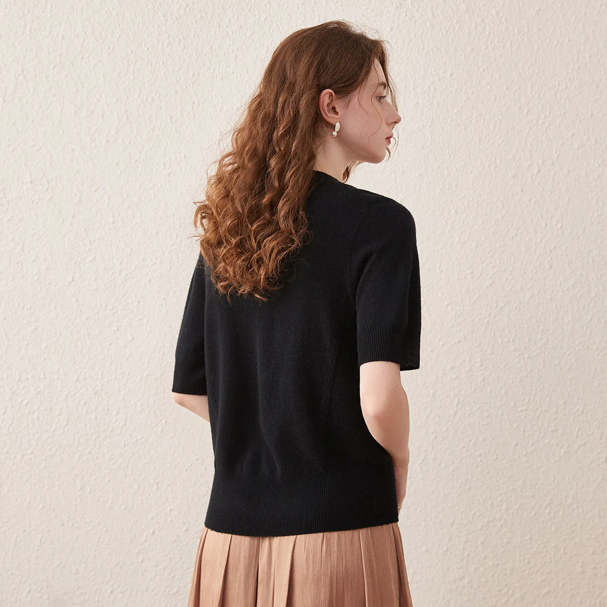 100% Wool Women's Seamless Round Neck Knit Sweater sold by COMOBOCA product image thumbnail 3