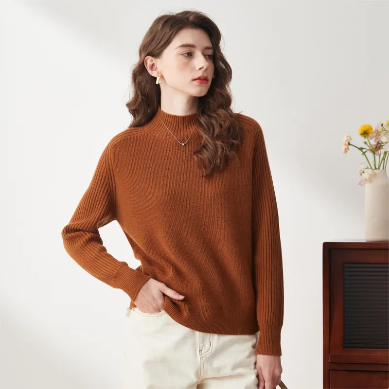 100% Wool Mock Neck Sweater sold by COMOBOCA
