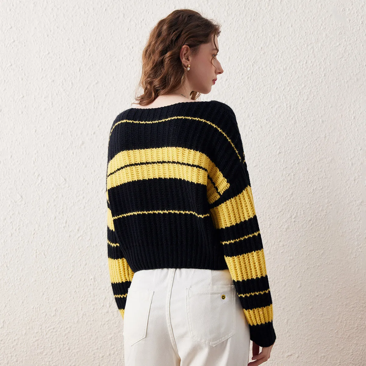 100% Wool Exquisite Striped Sweater sold by COMOBOCA product image thumbnail 5