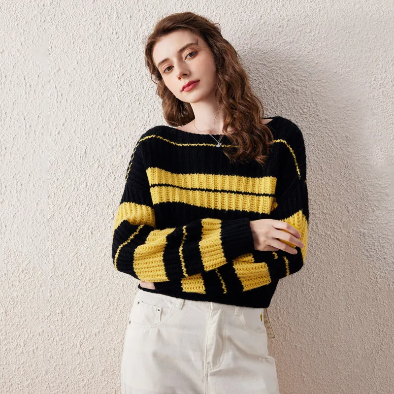 100% Wool Exquisite Striped Sweater sold by COMOBOCA