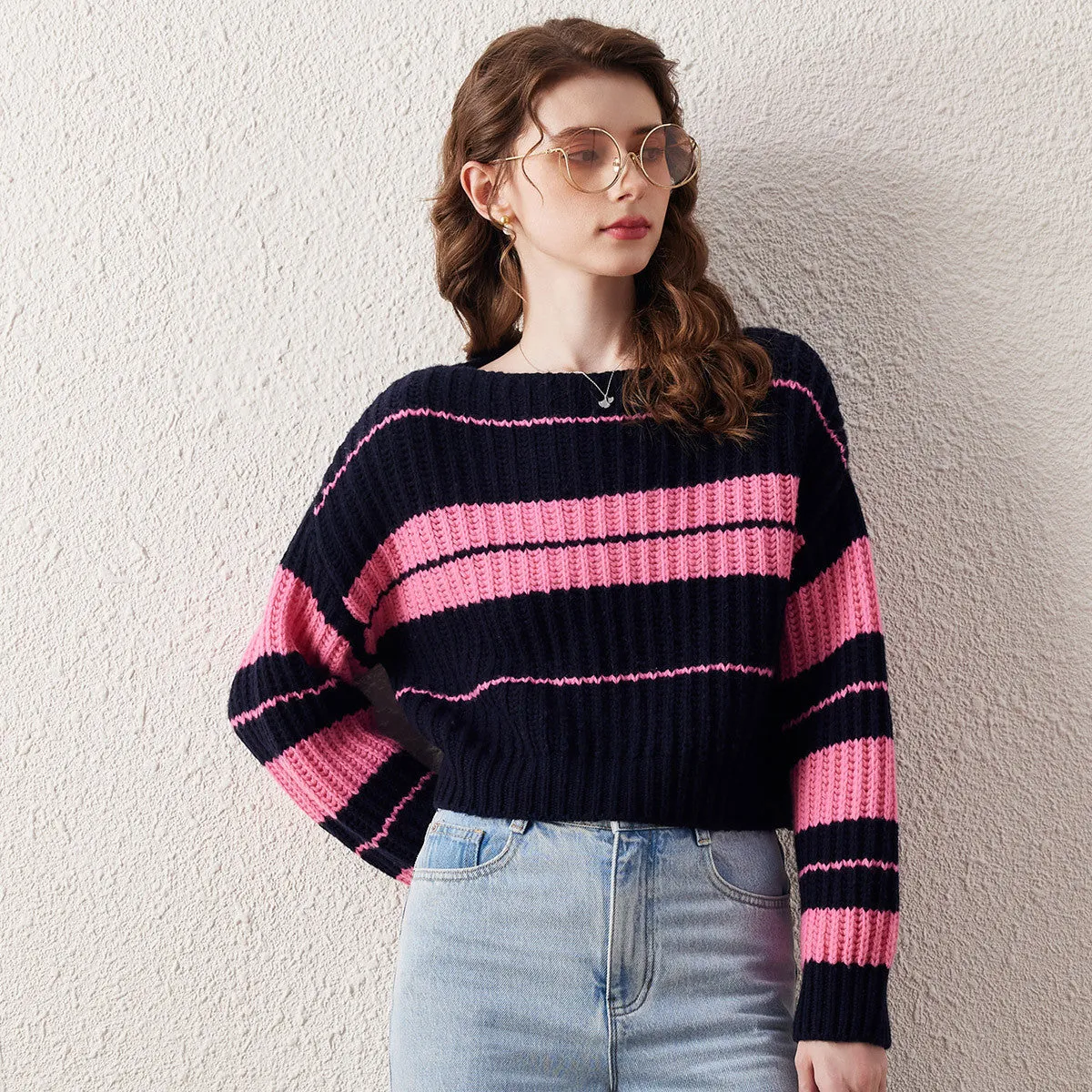 100% Wool Exquisite Striped Sweater sold by COMOBOCA product image thumbnail 2
