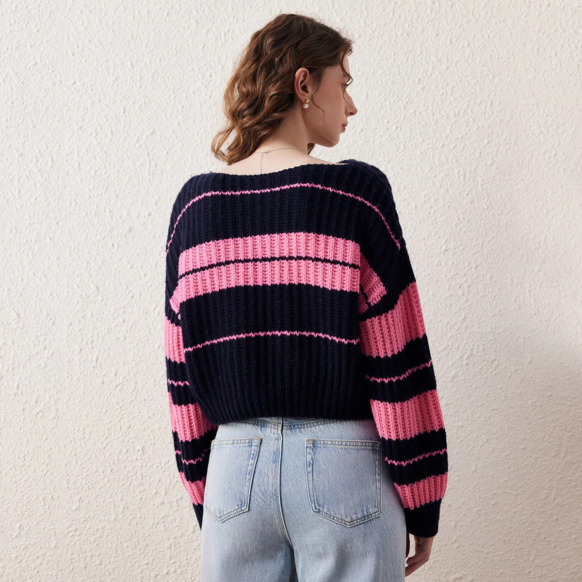 100% Wool Exquisite Striped Sweater sold by COMOBOCA product image thumbnail 4