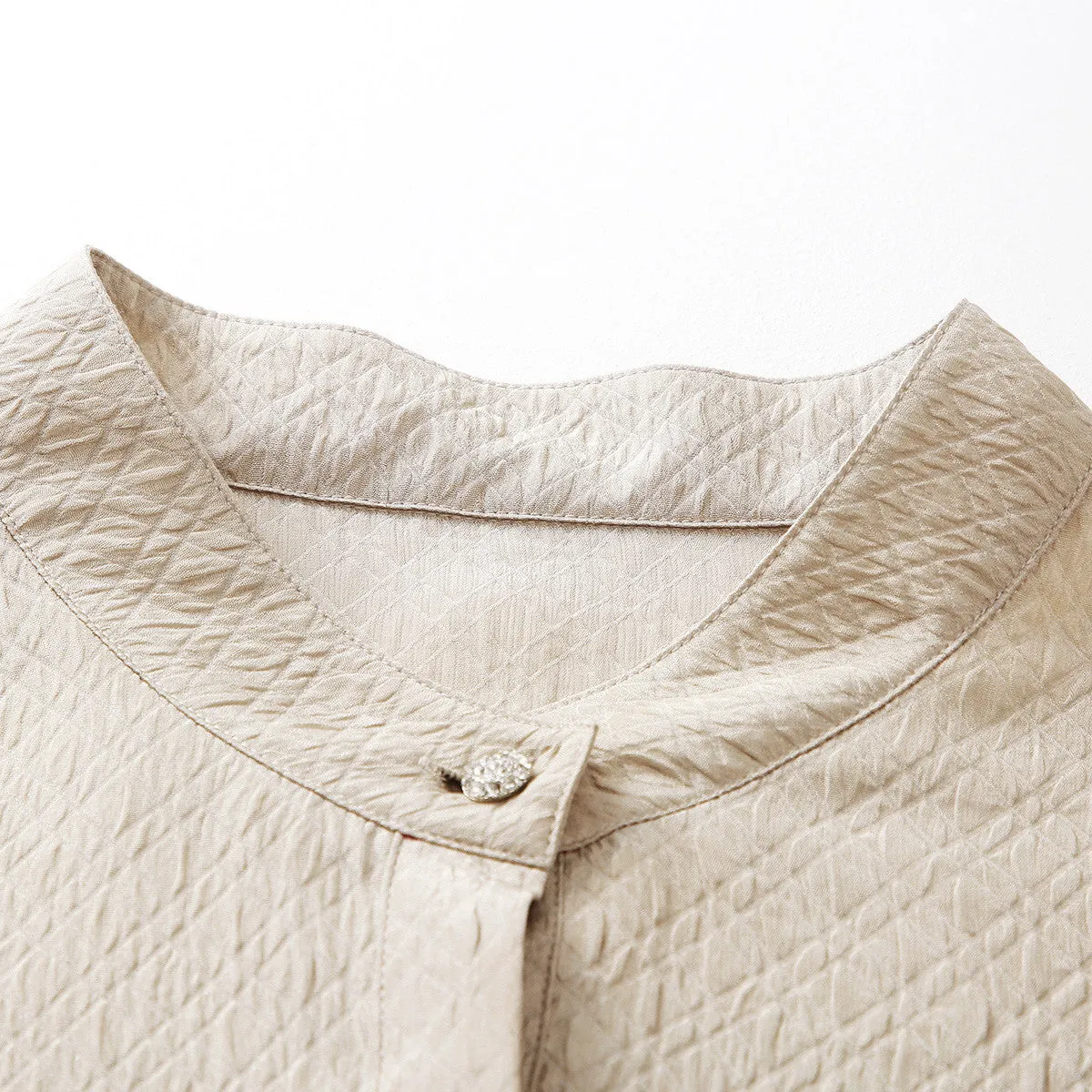 100% Mulberry Silk Waist Cinched Shirt Dress sold by COMOBOCA product image thumbnail 5