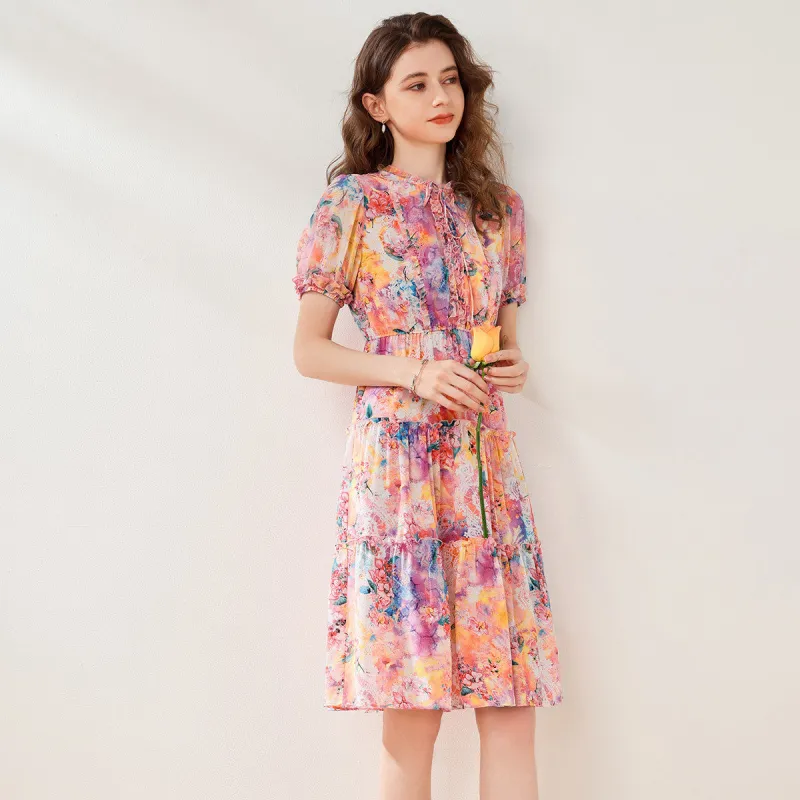 100% Mulberry Silk Printed Dress sold by COMOBOCA