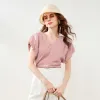 Mulberry Silk Slim Fit Short Sleeve V-Neck T-shirt sold by COMOBOCA
