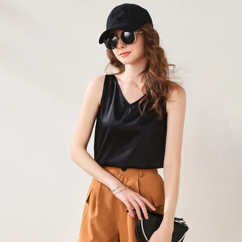 Mulberry Silk V Neck Tank Top sold by COMOBOCA