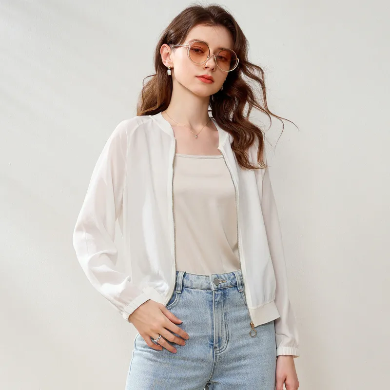 100% Mulberry Silk Casual Lightweight Jacket sold by COMOBOCA