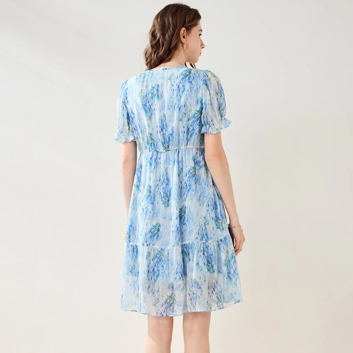 Mulberry Silk Boho Chic V Neck Cinched Dress sold by COMOBOCA product image thumbnail 4