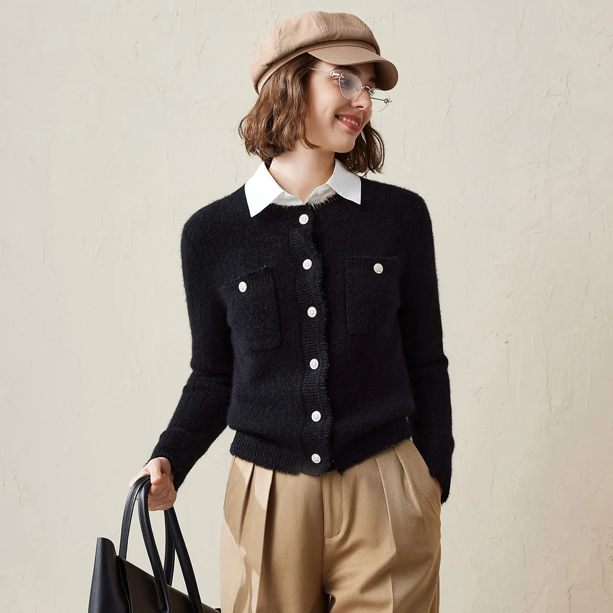 100% Cashmere Women's Knit Button Down Cardigan sold by CB Cashmere