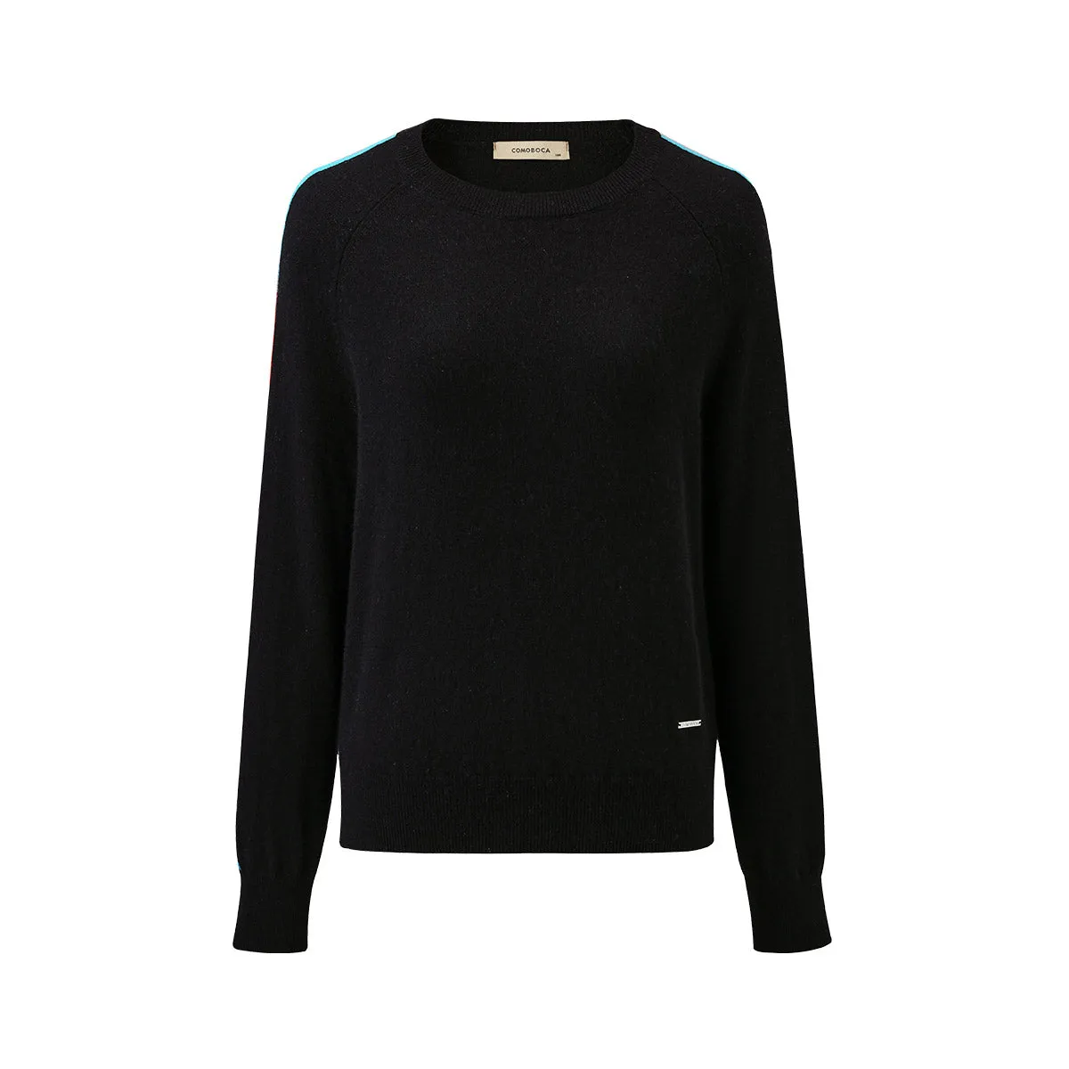 100% Cashmere Women's Colorful Side Stripes Knit Sweater sold by COMOBOCA product image thumbnail 3