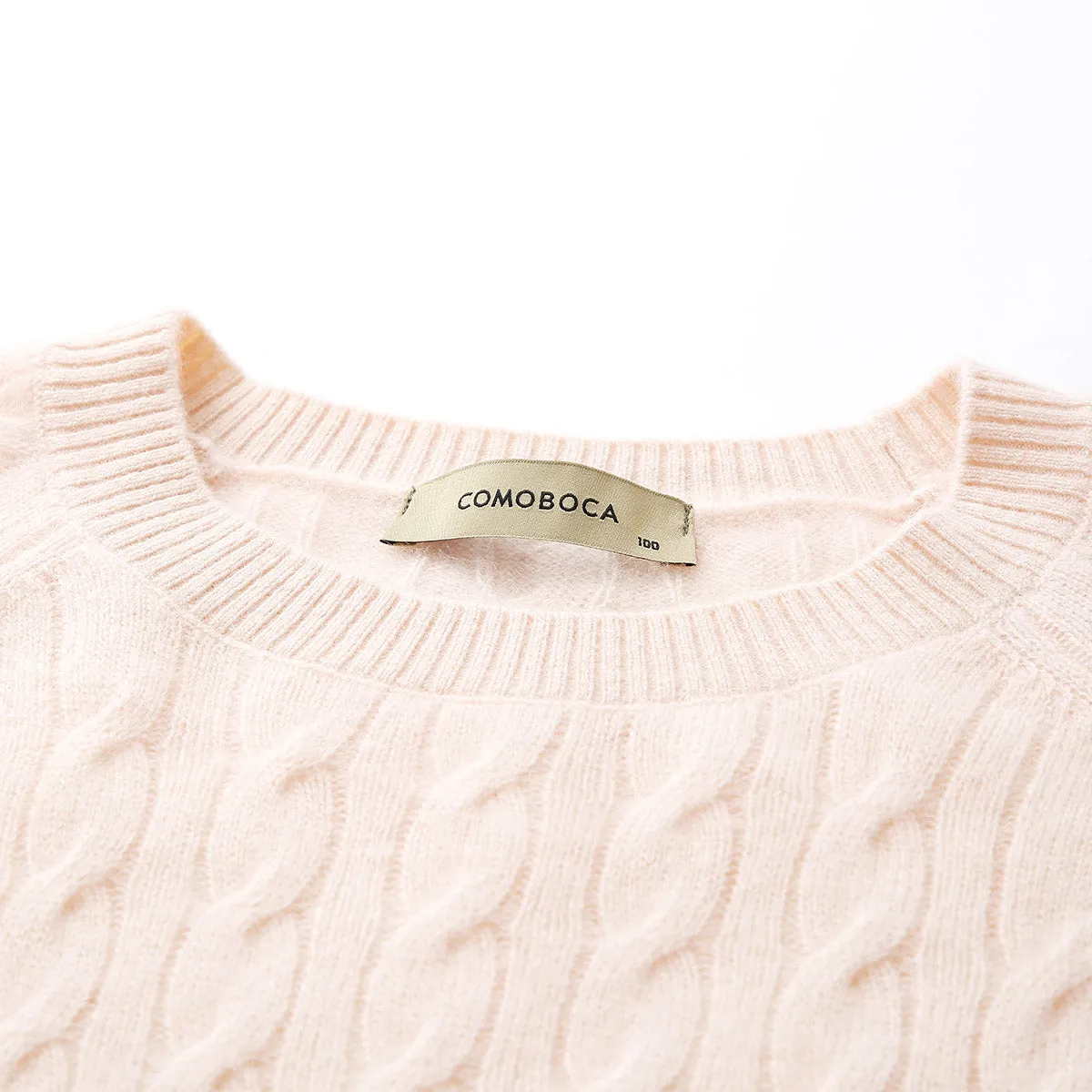 100% Cashmere Gradient Color Cable Knit Sweater sold by COMOBOCA product image thumbnail 5