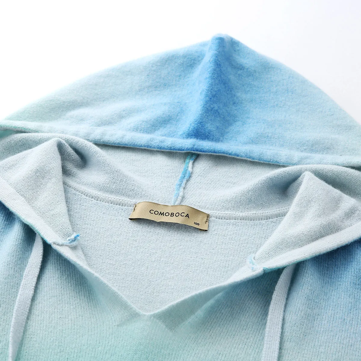 100% Cashmere Sweater Gradient Color Knit Hoodie sold by COMOBOCA product image thumbnail 5
